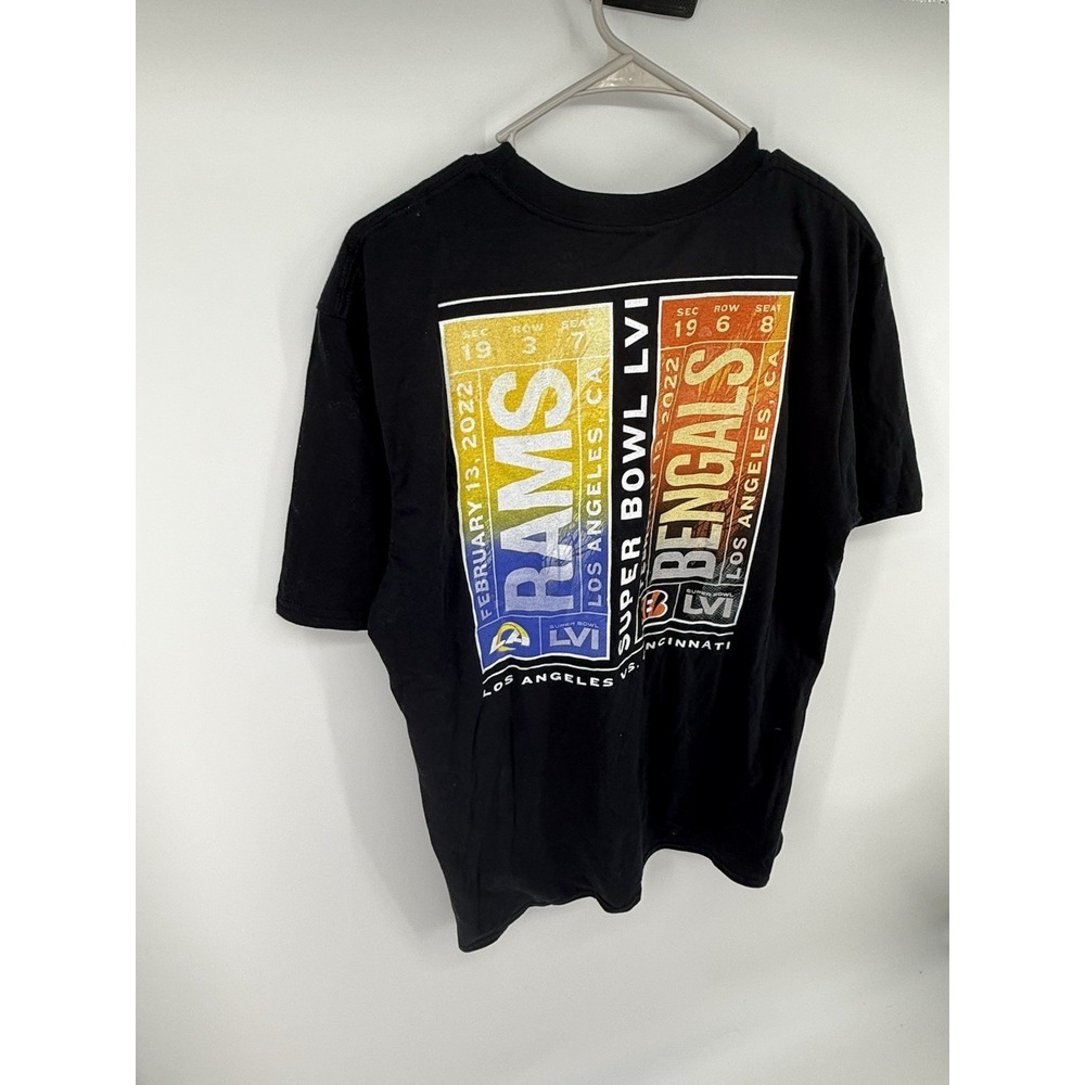 Rams vs Bengals Shirt Mens Large Black Superbowl Los Angeles Cincinnati - Picture 6 of 9